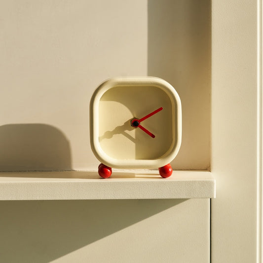 Minimalist Red Foot Analog Table Clock