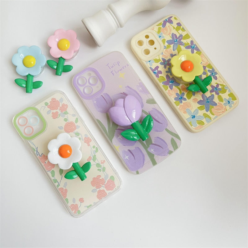 K-style Adorable 3D Flower Phone Grip