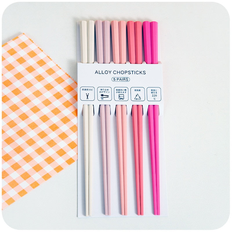 5 Pairs Macaron Color Chopsticks