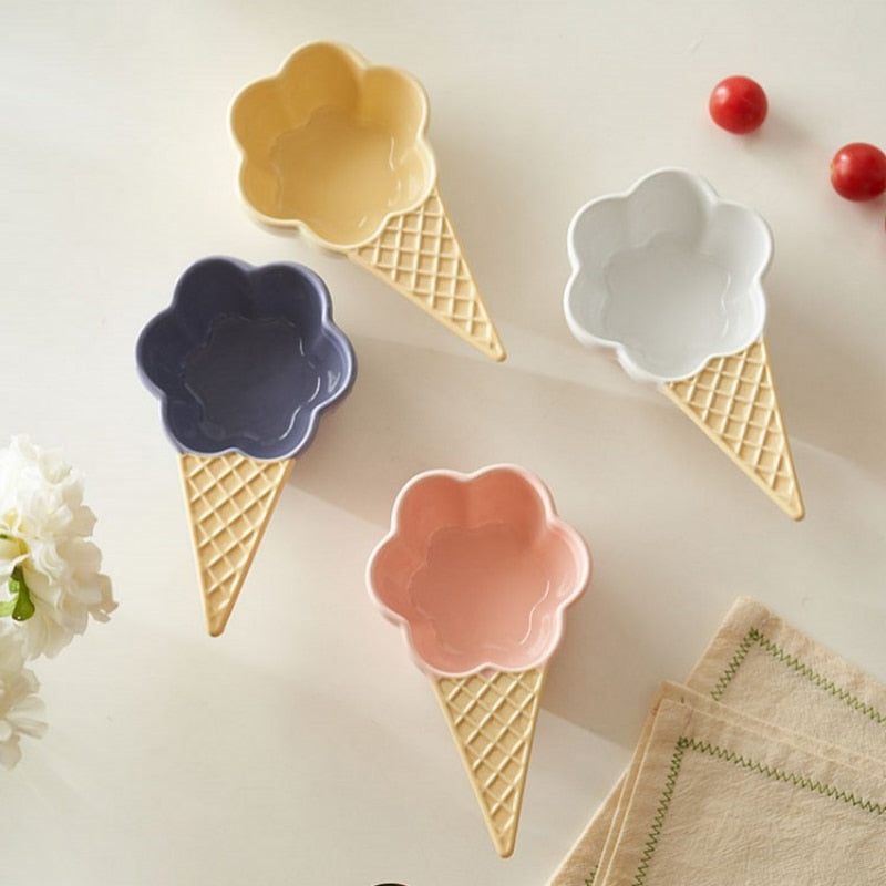 Cute Ice cream Shaped Ceramic Bowl