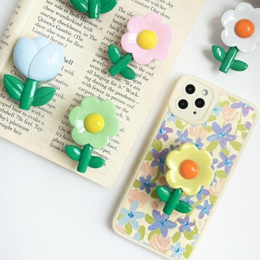 K-style Adorable 3D Flower Phone Grip