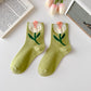 K-Style Candy Color Flower Socks