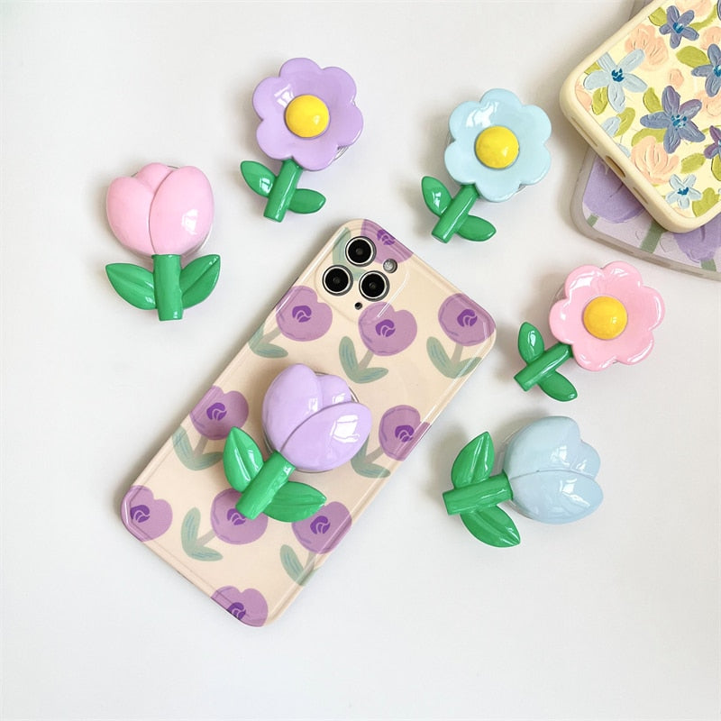 K-style Adorable 3D Flower Phone Grip