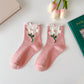 K-Style Candy Color Flower Socks