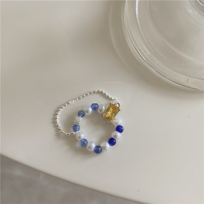 K-style Vintage Beaded Chain Ring