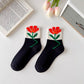 K-Style Candy Color Flower Socks