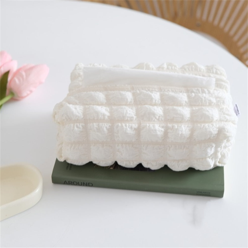 Cute Puff Quilted Cloth Tissue Box Cover