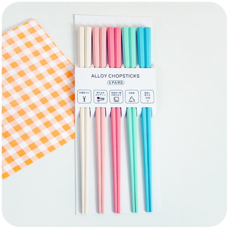 5 Pairs Macaron Color Chopsticks