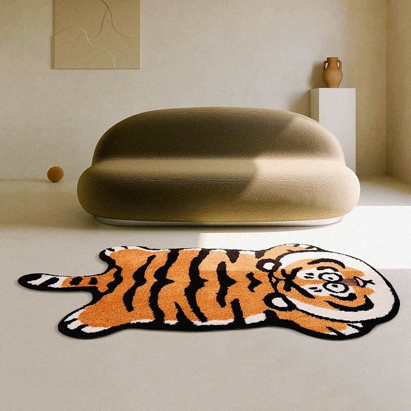 Cute Cartoon Tiger Rug Carpet