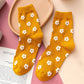 Cute Kawaii Style Daisy Flower Patterned Crew Socks