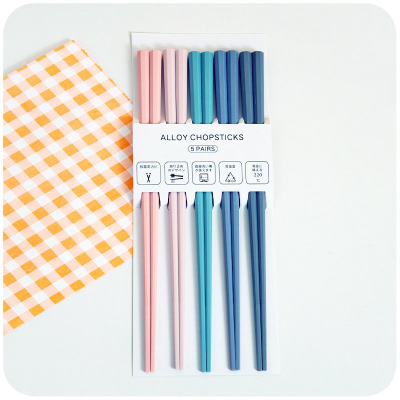 5 Pairs Macaron Color Chopsticks