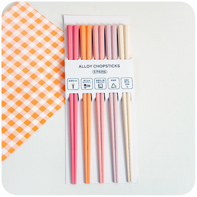 5 Pairs Macaron Color Chopsticks