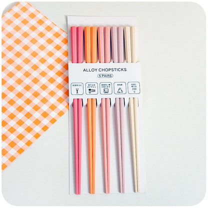 5 Pairs Macaron Color Chopsticks