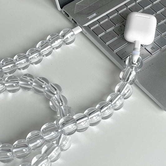 K-style Clear Beaded iPhone Charger Cable