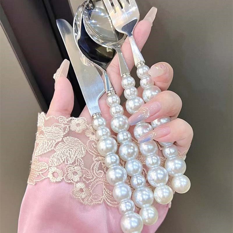 Lovely Pearl Cutlery Knife Fork Spoon Set