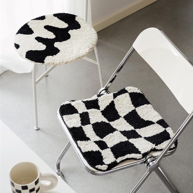 Retro Geometry Tufted Seat Cushion