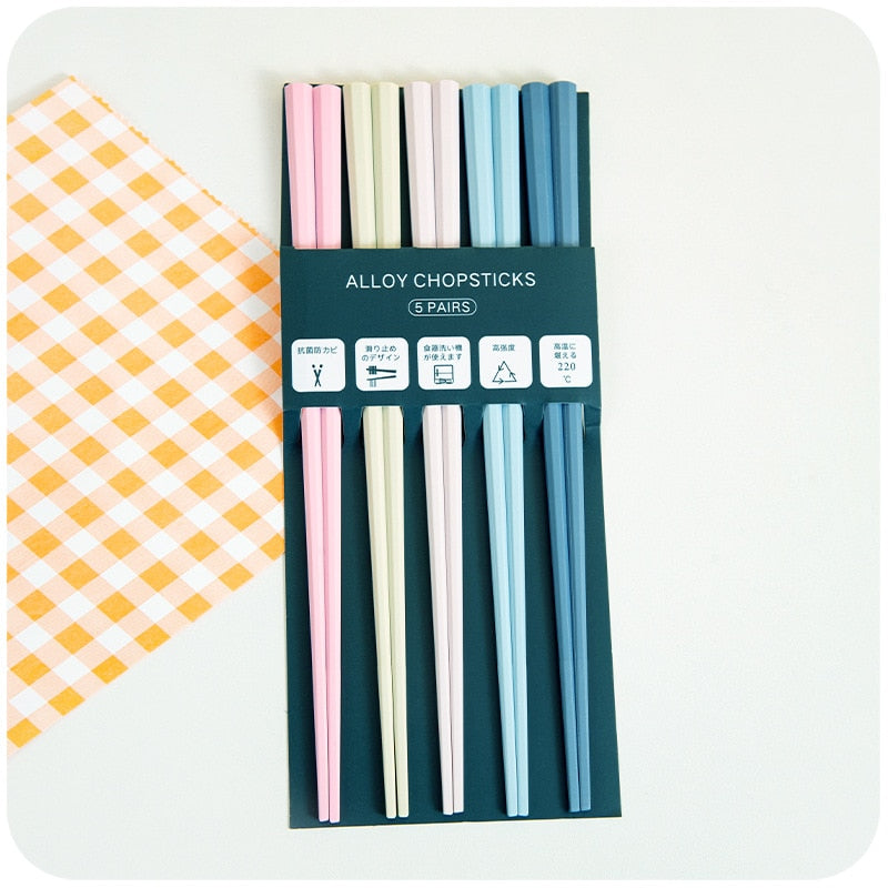 5 Pairs Macaron Color Chopsticks