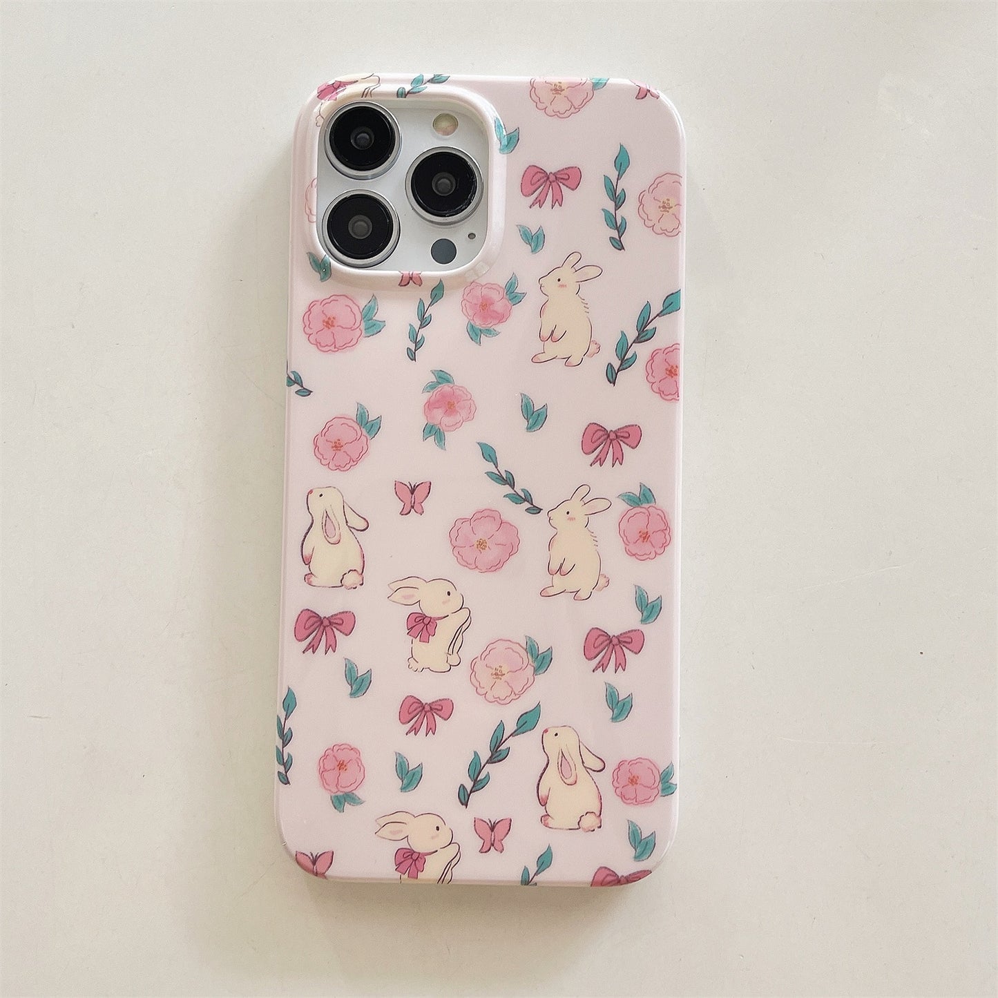 Cute K-style Pink Rabbit Phone Case