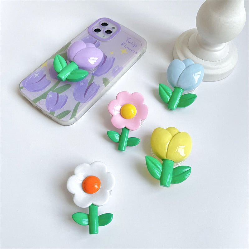 K-style Adorable 3D Flower Phone Grip