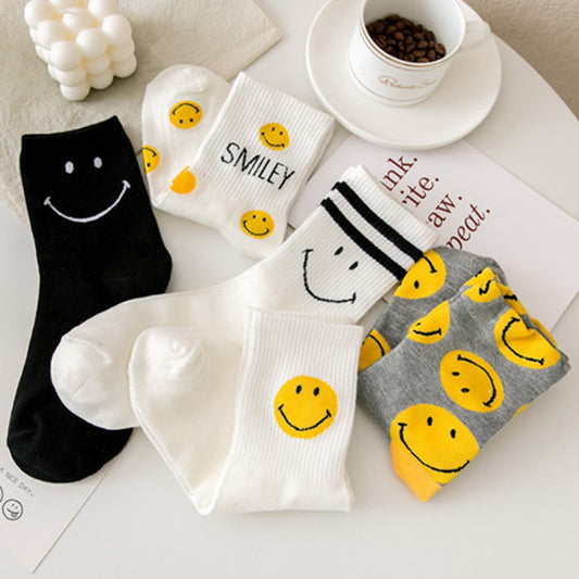 5 Pairs/Pack Happy Smiley Face Socks