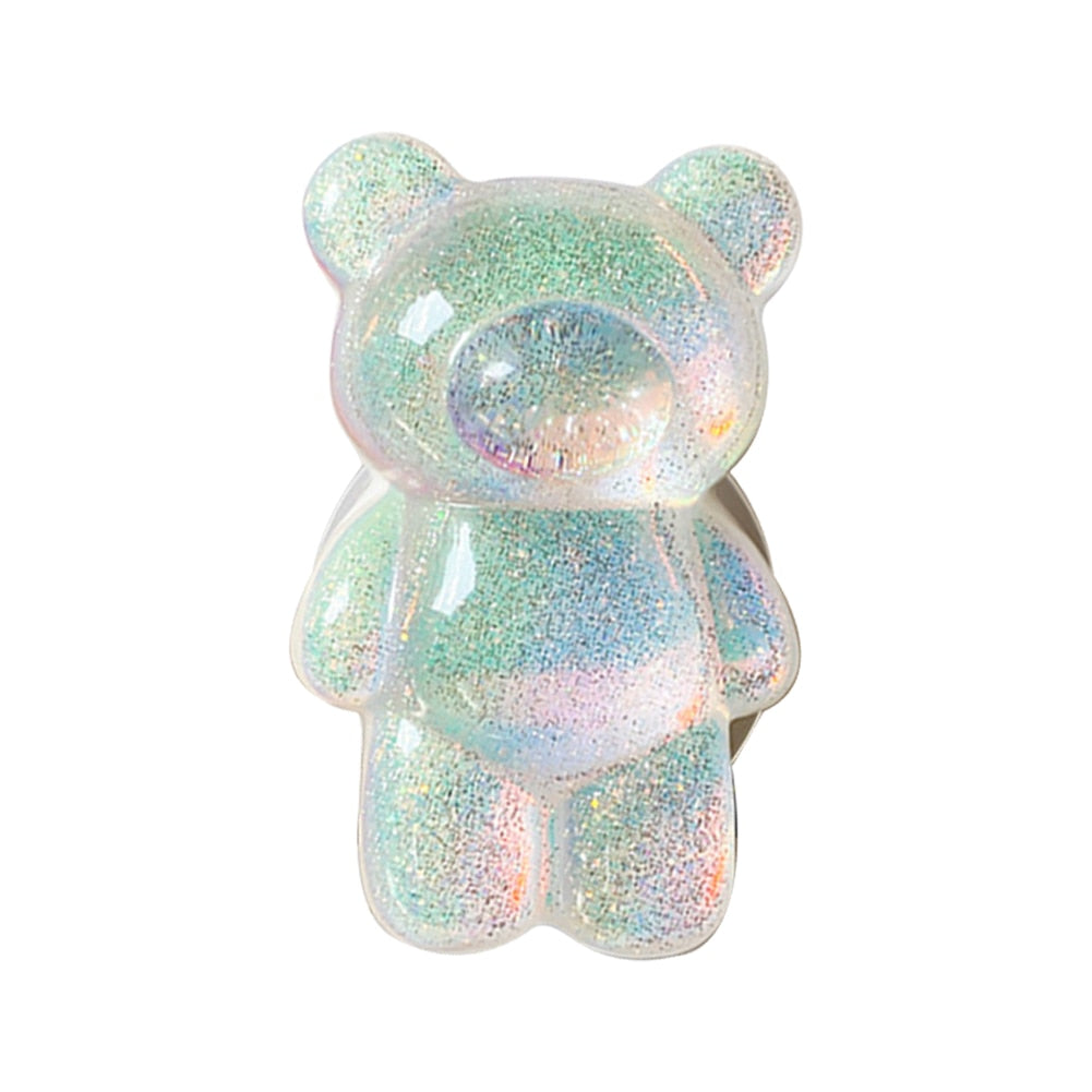 Cute Holographic Bear Phone Holder Grip