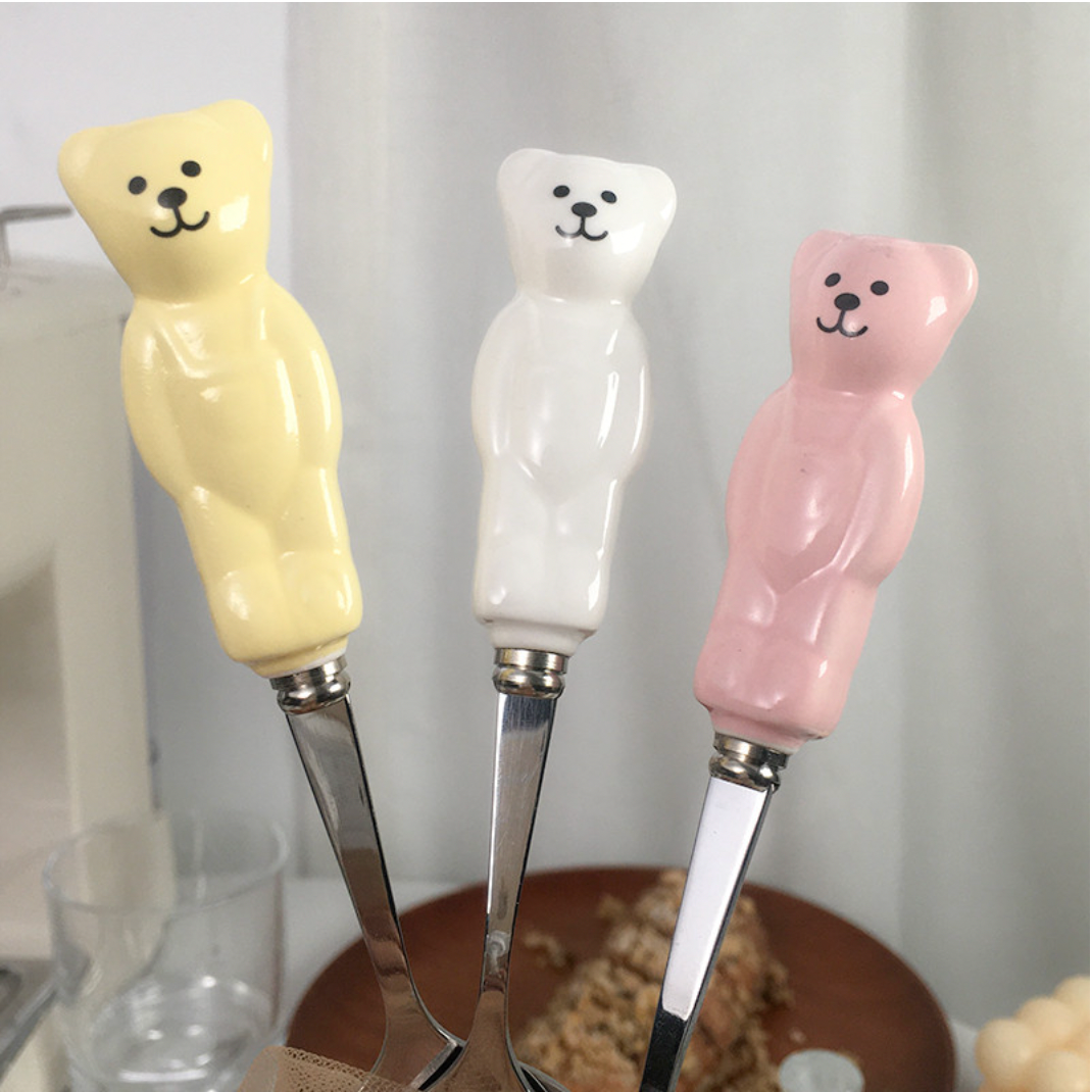 Cute Retro Bear Spoon Fork Set