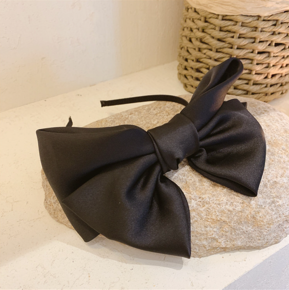 Vintage Black Big Bow Hairband