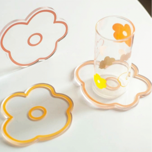 Acrylic Transparent Flower Coaster