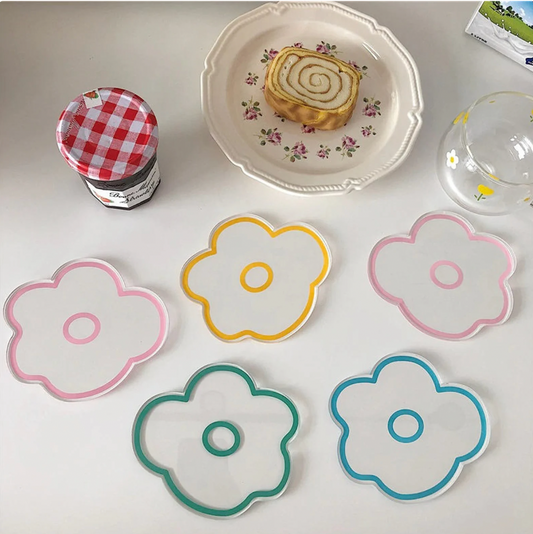 Acrylic Transparent Flower Coaster