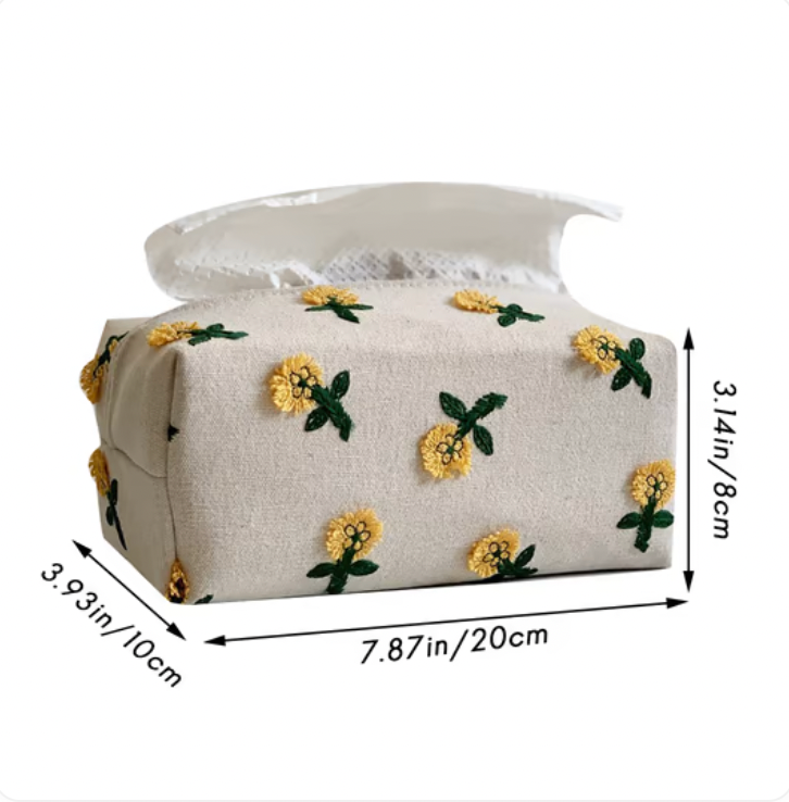 Yellow Daisy Fabric Tissue Cover