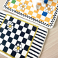 Smiley Daisy Checkered Bath Mat Decor Rug