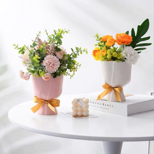 Cute Bouquet Shape Flower Ceramic Home Decor Vase