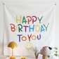 Rainbow Color Birthday Decoration Tapestry Photo Prop