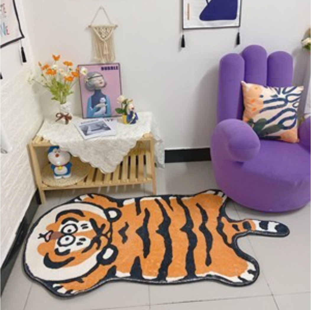 Cute Cartoon Tiger Rug Carpet