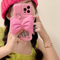 K-Style Barbicore Pink Puff Bowknot Phone Grip