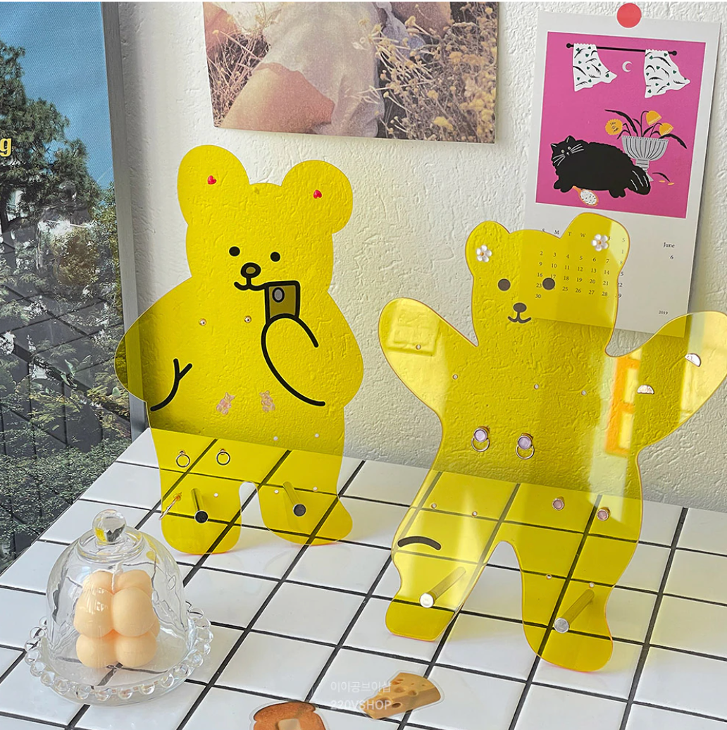 Cute Acrylic Bear Jewelry Display Stand Rack