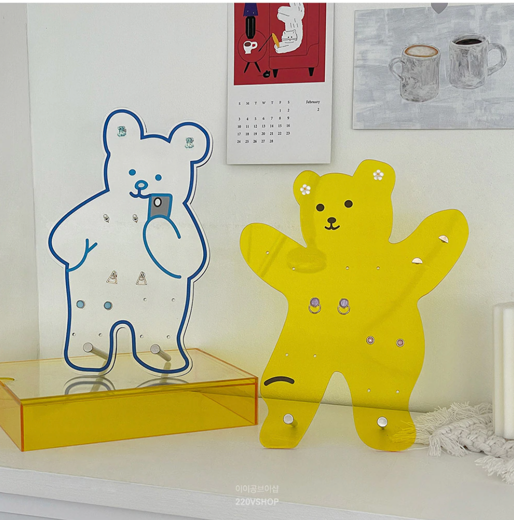 Cute Acrylic Bear Jewelry Display Stand Rack