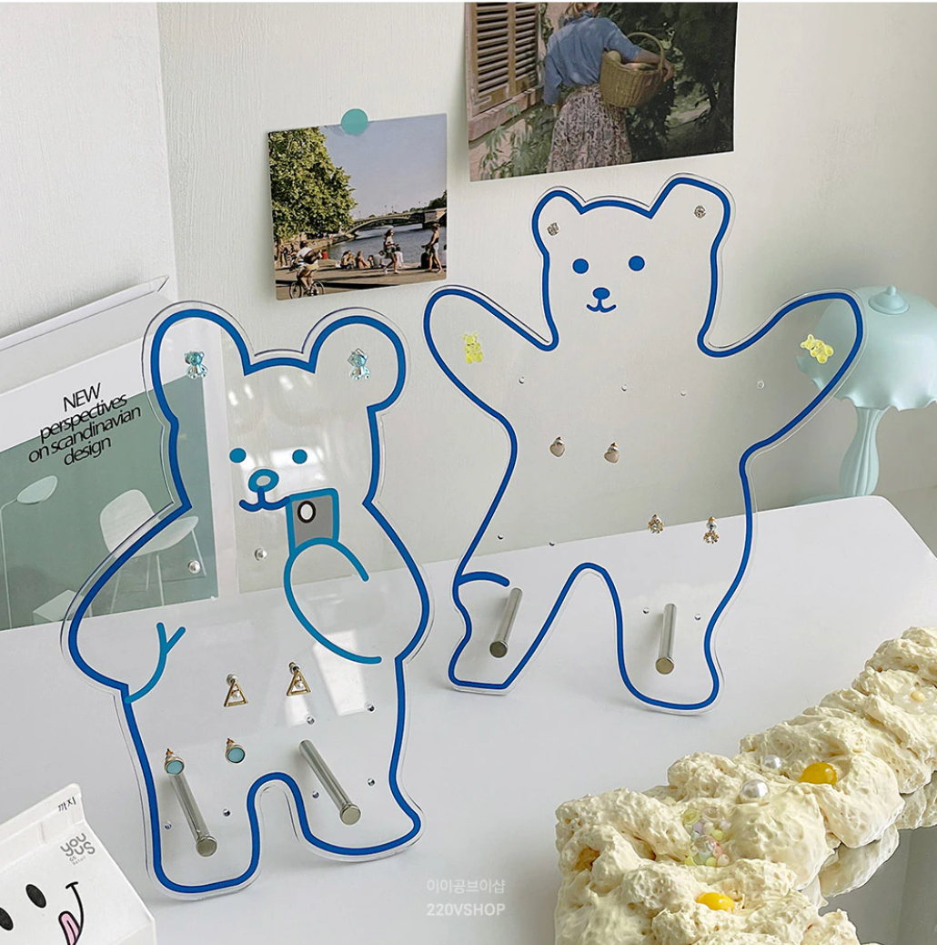 Cute Acrylic Bear Jewelry Display Stand Rack