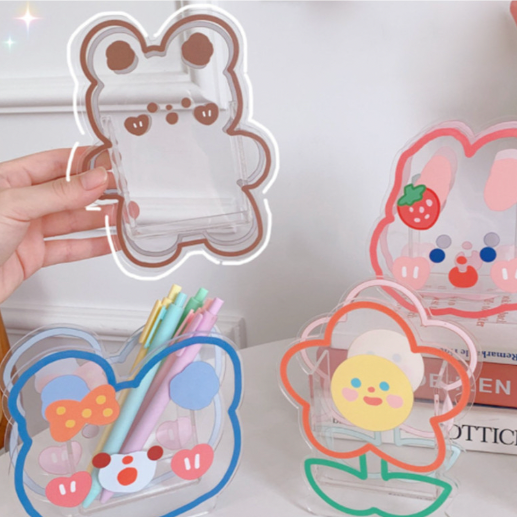 Kawaii Transparent Acrylic Pen Holder