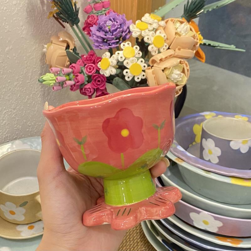 K-style Cute Irregular Flower Dessert Bowl