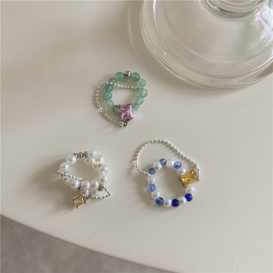 K-style Vintage Beaded Chain Ring