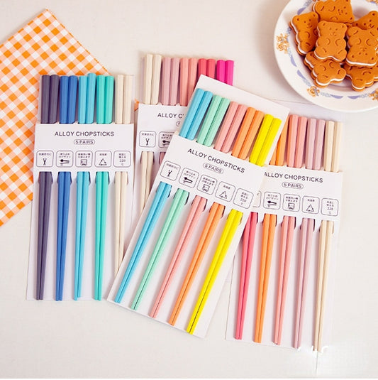 5 Pairs Macaron Color Chopsticks