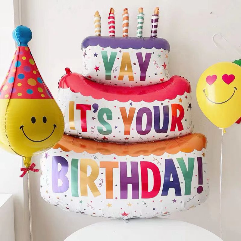 Large Birthday Three layer Cake Foil Balloon