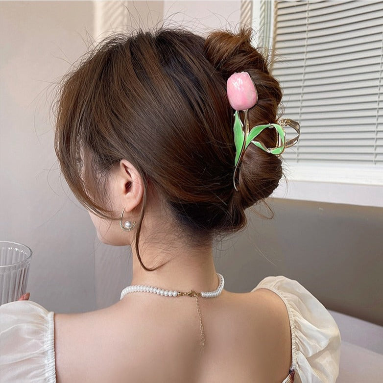 New Tulip Flower Hair Claw Clip