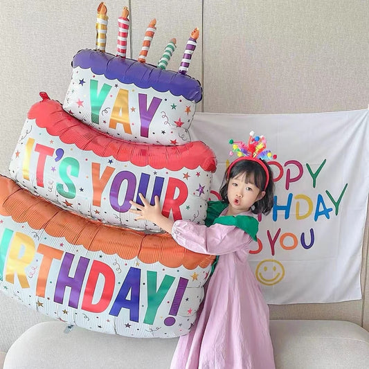 Large Birthday Three layer Cake Foil Balloon