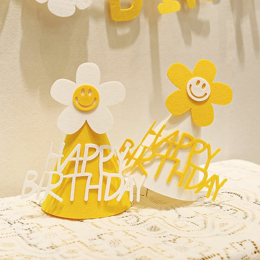 Smiley Daisy Flower Birthday Hat