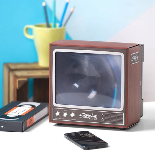 Mini DIY Retro TV Phone Screen Magnifier Holder