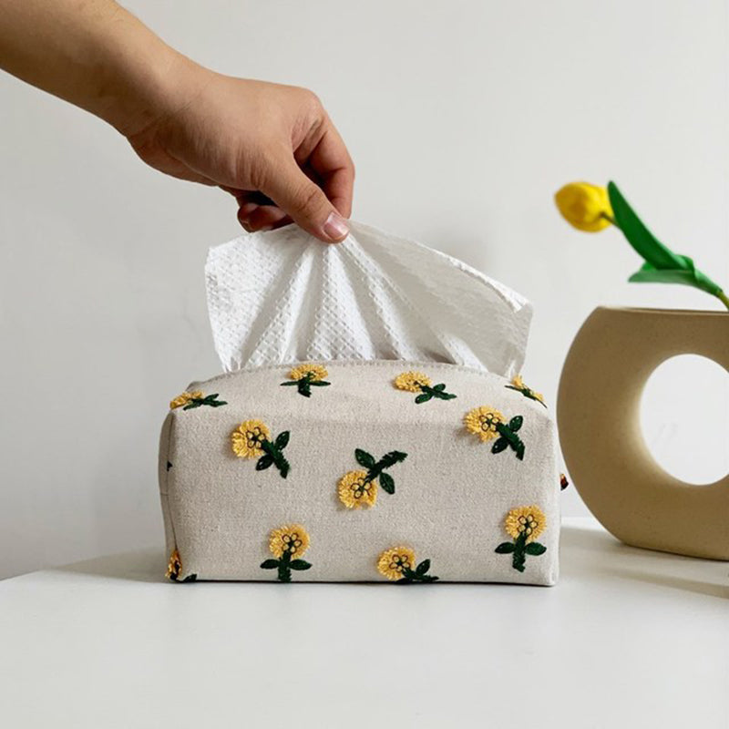 Yellow Daisy Fabric Tissue Cover