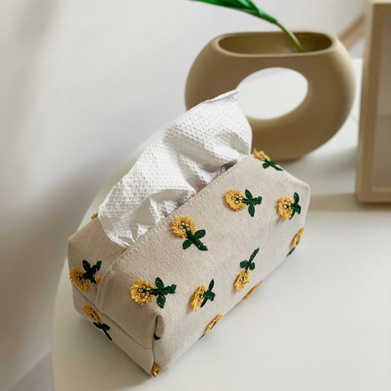 Yellow Daisy Fabric Tissue Cover