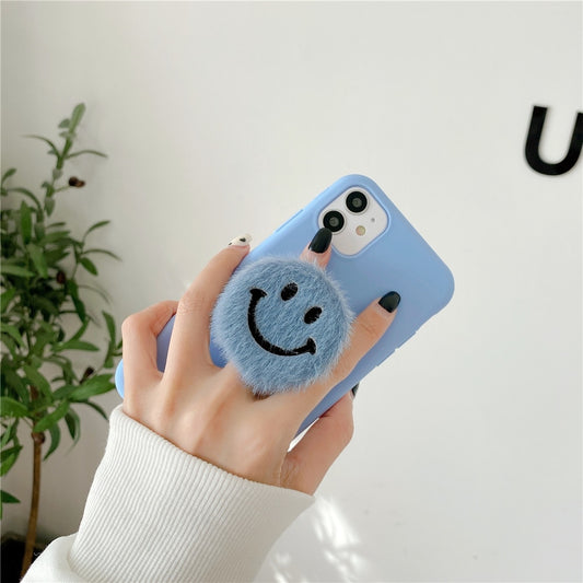 Fluffy Smiley Face Phone Grip